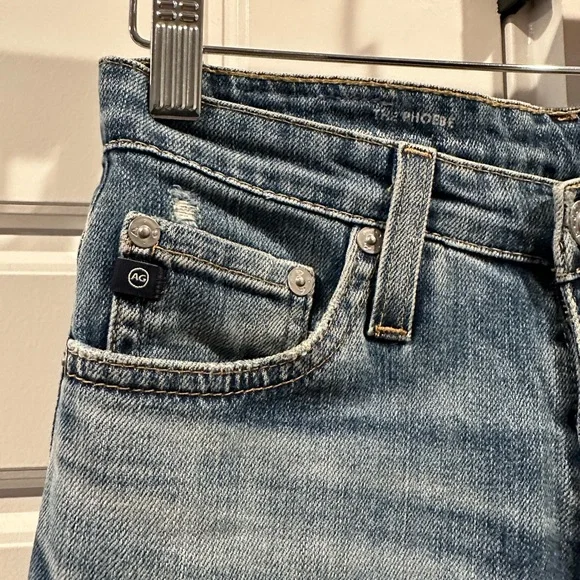 AG Adriano Goldschmied “The Phoebe” Distressed High Waisted Jeans Women’s 25R - Picture 8 of 12